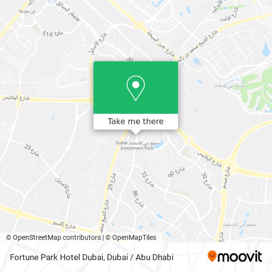 Fortune Park Hotel Dubai map