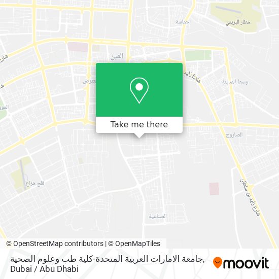 جامعة الامارات العربية المتحدة-كلية طب وعلوم الصحية map