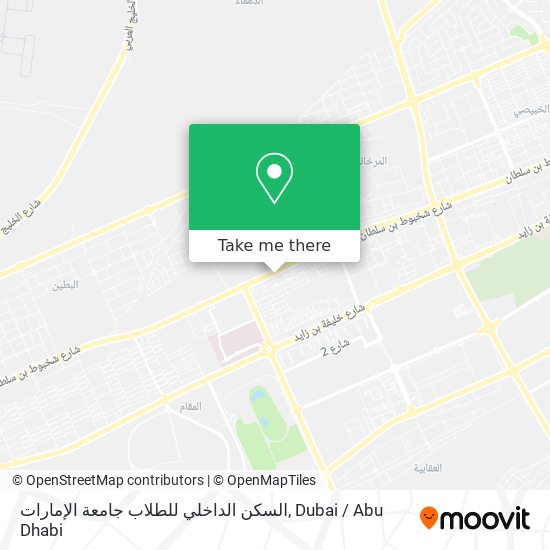 السكن الداخلي للطلاب جامعة الإمارات map