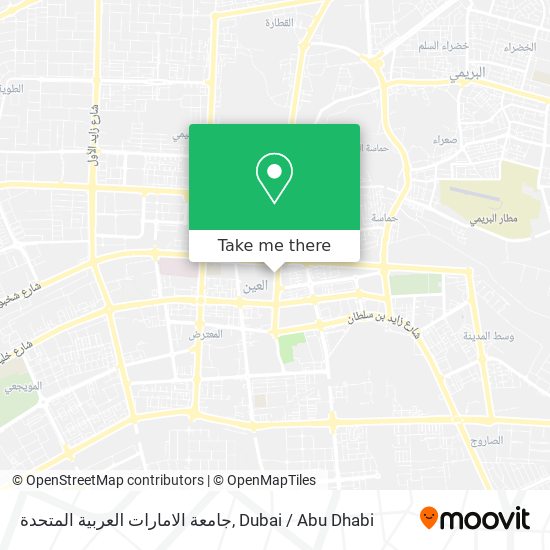 جامعة الامارات العربية المتحدة map