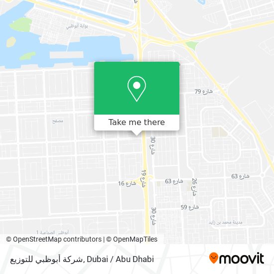 شركة أبوظبي للتوزيع map