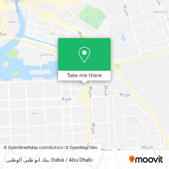 بنك ابو ظبى الوطنى map