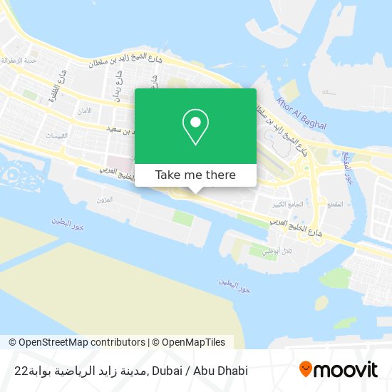 مدينة زايد الرياضية بوابة22 map