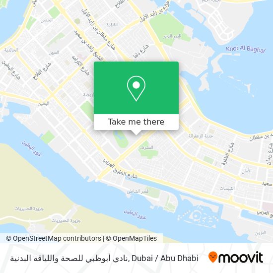 نادي أبوظبي للصحة واللياقة البدنية map