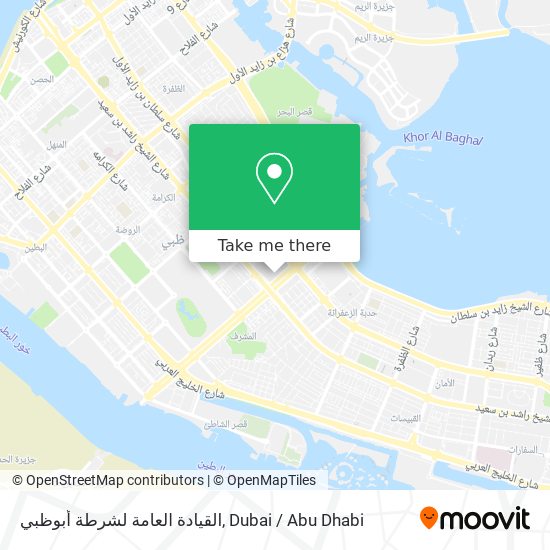 القيادة العامة لشرطة أبوظبي map