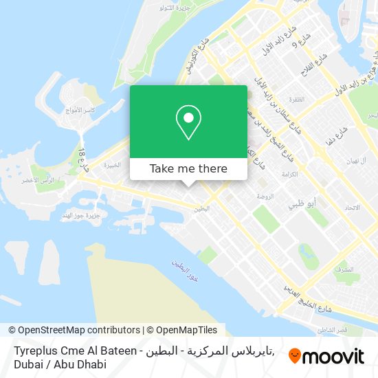 Tyreplus Cme Al Bateen - تايربلاس المركزية - البطين map