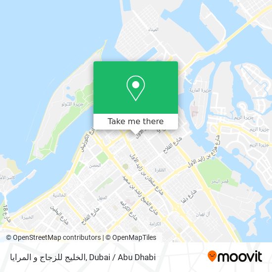 الخليج للزجاج و المرايا map