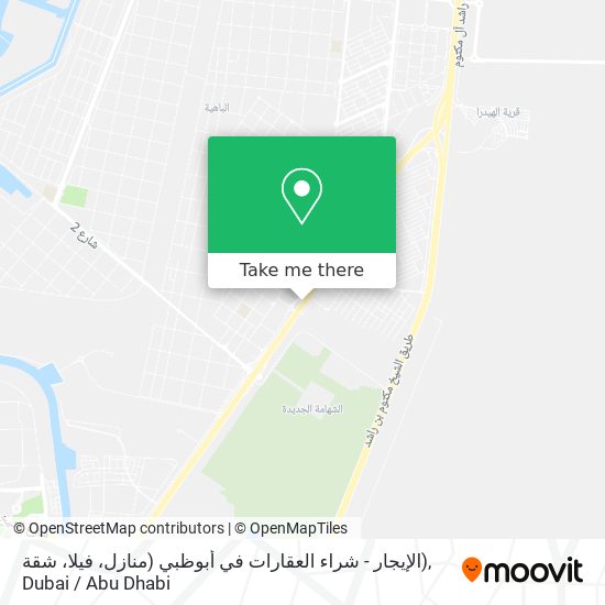 الإيجار - شراء العقارات في أبوظبي (منازل، فيلا، شقة) map