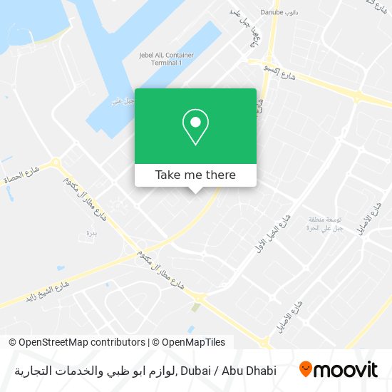 لوازم ابو ظبي والخدمات التجارية map