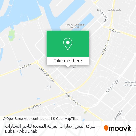 شركة ايفس الامارات العربية المتحدة لتأجير السيارات map