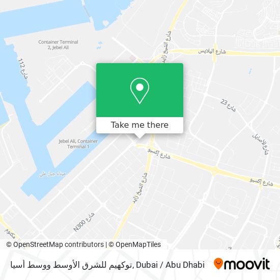 توكهيم للشرق الأوسط ووسط أسيا map