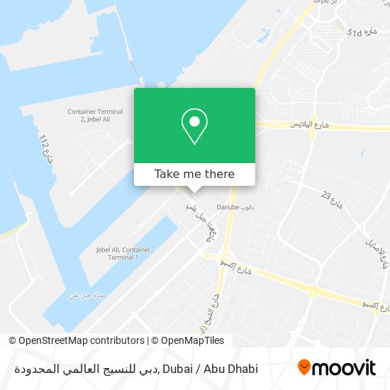 دبي للنسيج العالمي المحدودة map