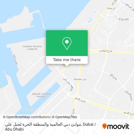 موانئ دبي العالمية والمنطقة الحرة لجبل علي map