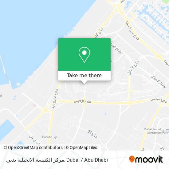 مركز الكنيسة الانجيلية بدبي map