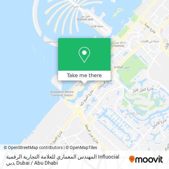 المهندس المعماري للعلامة التجارية الرقمية Influocial دبي map