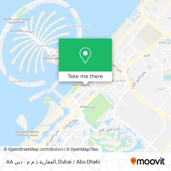 AA العقارية ذ م م - دبي map