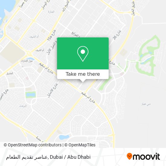 عناصر تقديم الطعام map