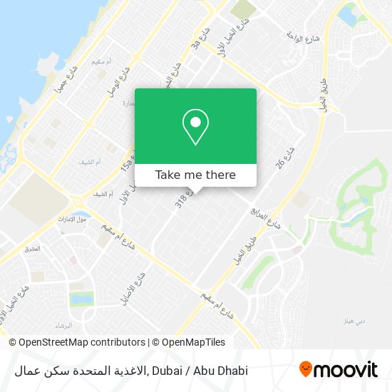 الاغذية المتحدة سكن عمال map