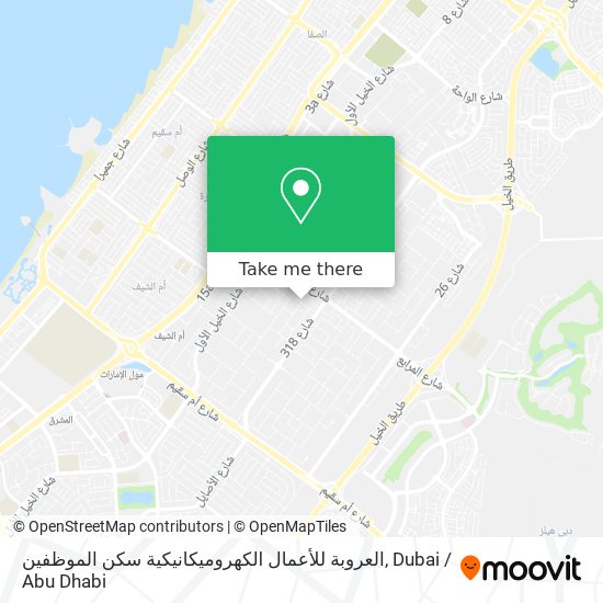 العروبة للأعمال الكهروميكانيكية سكن الموظفين map