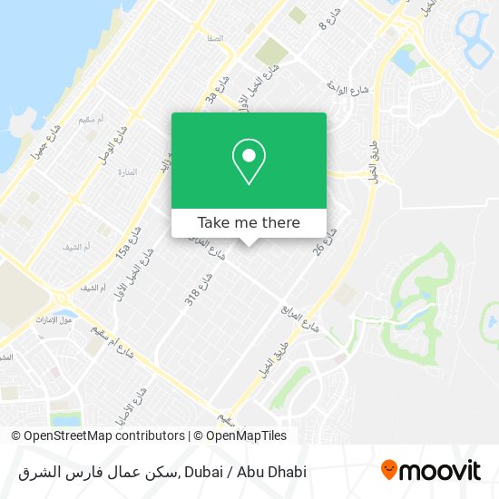 سكن عمال فارس الشرق map