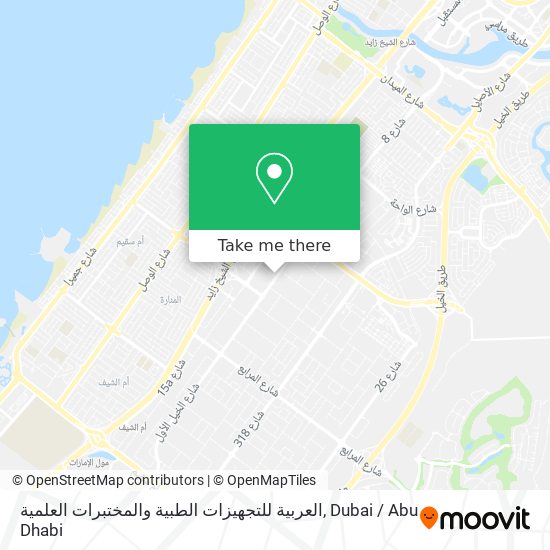 العربية للتجهيزات الطبية والمختبرات العلمية map