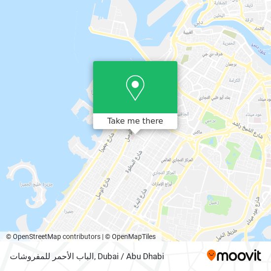 الباب الأحمر للمفروشات map