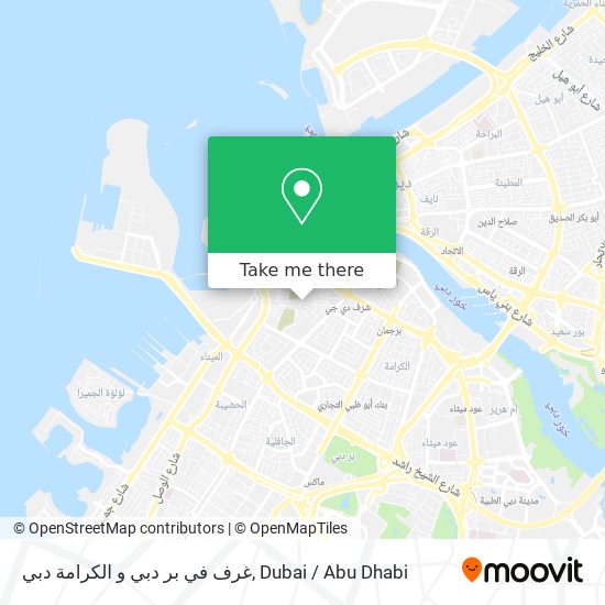 غرف في بر دبي و الكرامة دبي map