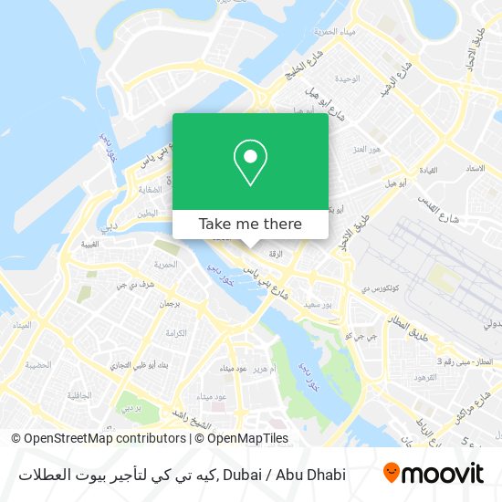 كيه تي كي لتأجير بيوت العطلات map