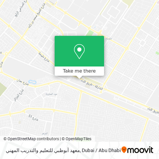 معهد أبوظبي للتعليم والتدريب المهني map