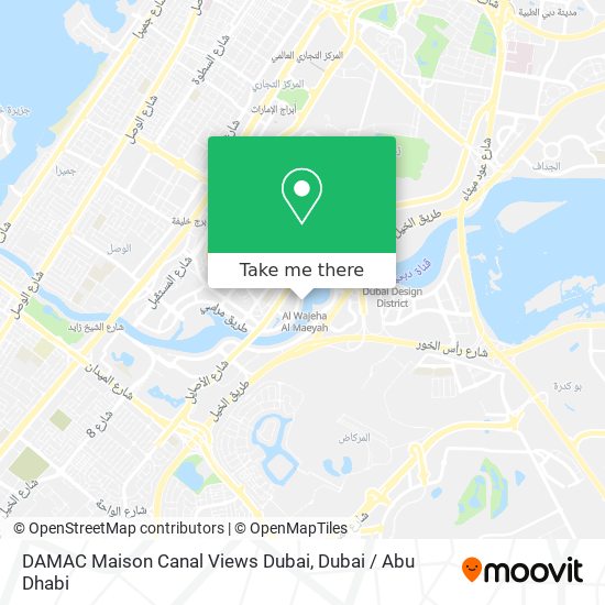 DAMAC Maison Canal Views Dubai map