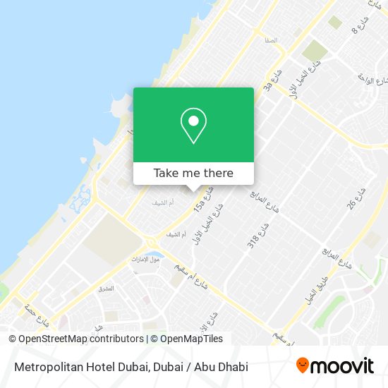 Metropolitan Hotel Dubai map