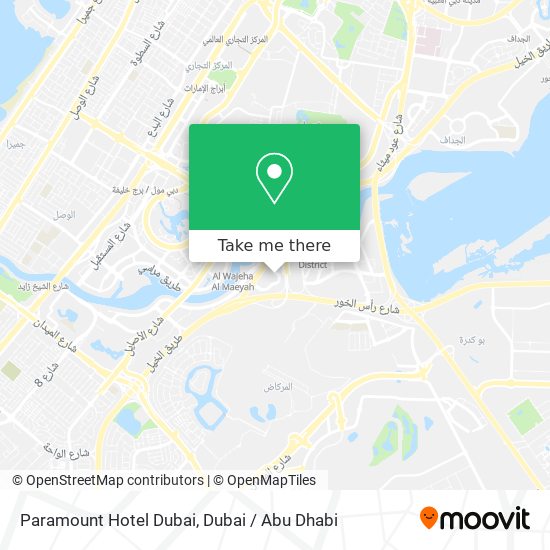 Paramount Hotel Dubai map