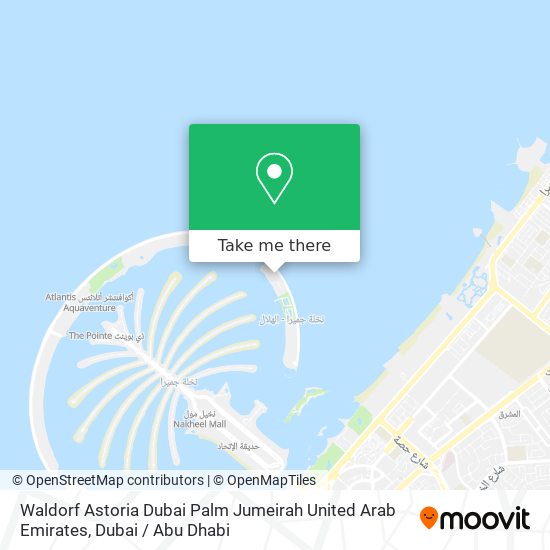 Waldorf Astoria Dubai Palm Jumeirah United Arab Emirates map