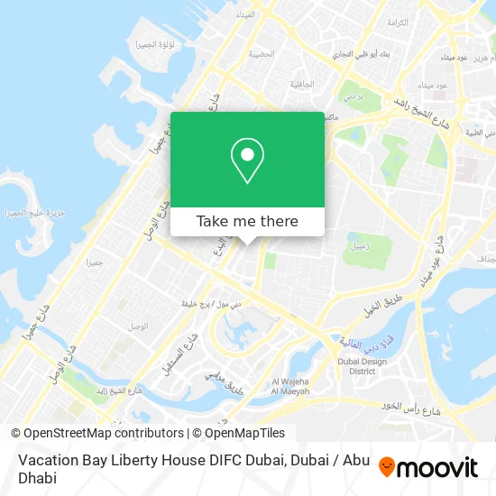 Vacation Bay Liberty House DIFC Dubai map