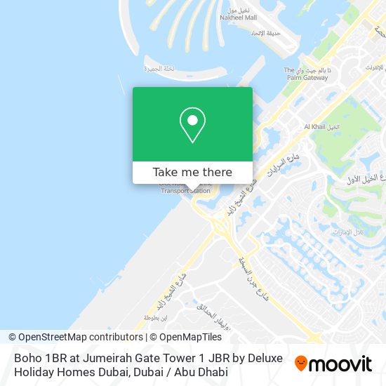 Boho 1BR at Jumeirah Gate Tower 1 JBR by Deluxe Holiday Homes Dubai map