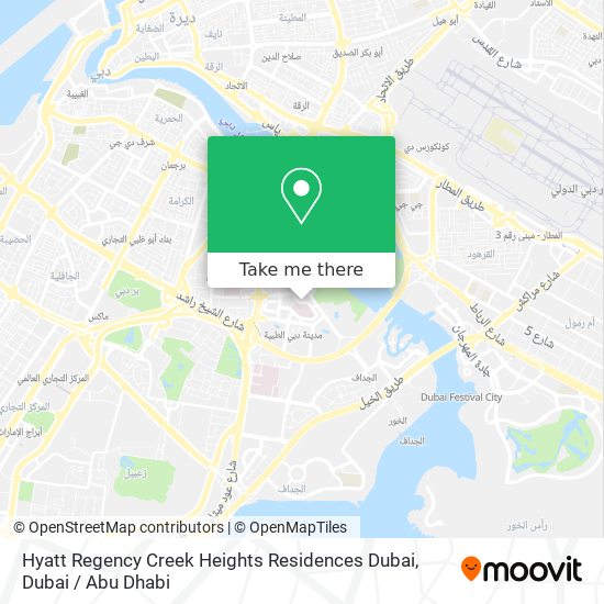 Hyatt Regency Creek Heights Residences Dubai map