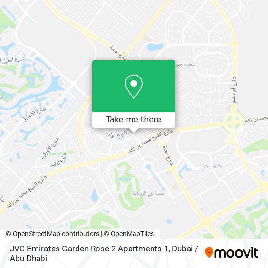 JVC Emirates Garden Rose 2 Apartments 1 map