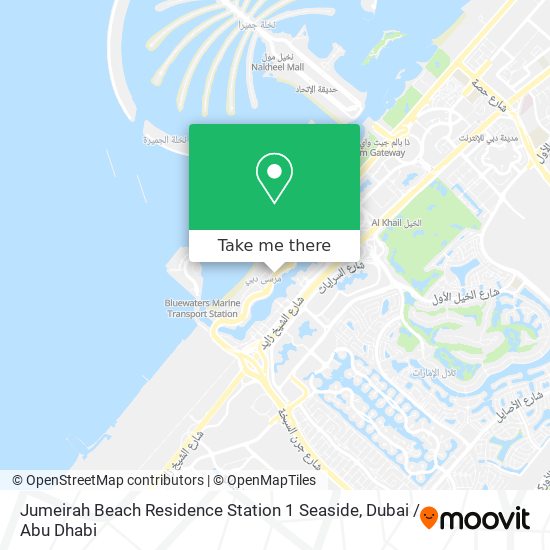 Jumeirah Beach Residence Station 1 Seaside map