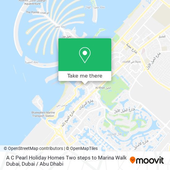 A C Pearl Holiday Homes Two steps to Marina Walk Dubai map