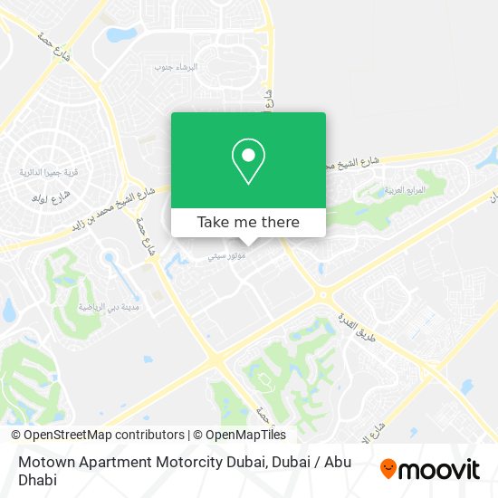 Motown Apartment Motorcity Dubai map