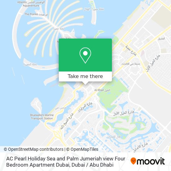 AC Pearl Holiday Sea and Palm Jumeriah view Four Bedroom Apartment Dubai map