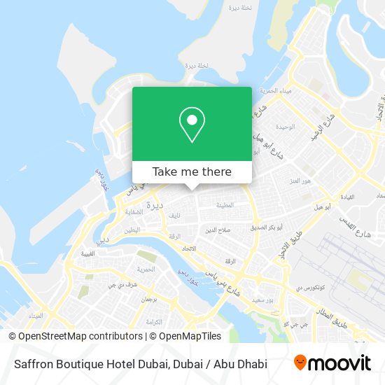 Saffron Boutique Hotel Dubai map