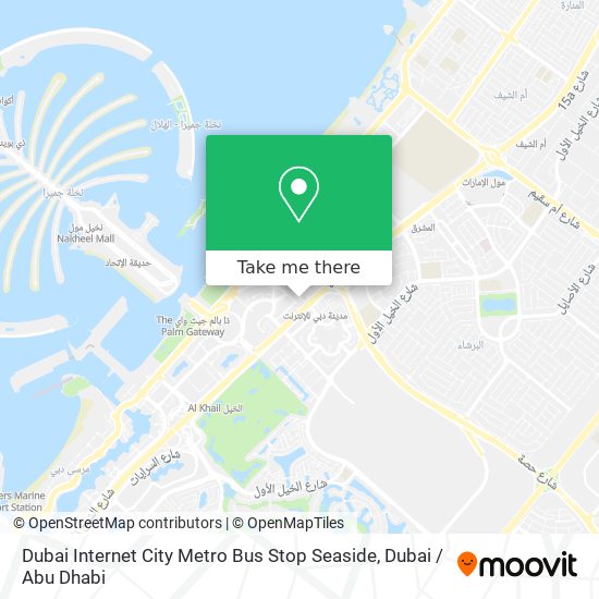 Dubai Internet City Metro Bus Stop Seaside map