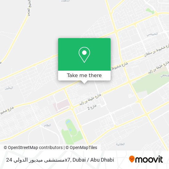 مستشفى ميديور الدولي 24x7 map