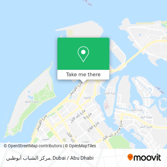 مركز الشباب أبوظبي map