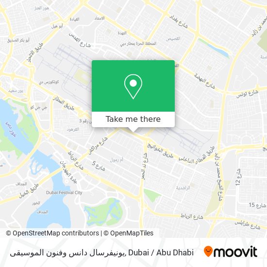 يونيفرسال دانس وفنون الموسيقى map