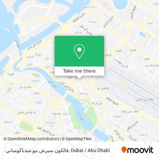 فالكون سيرش نيو ميدياكومباني map