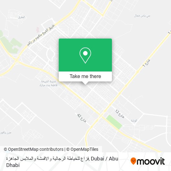 فزاع للخياطة الرجالية والاقمشة والملابس الجاهزة map