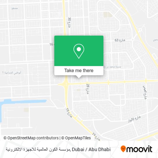 مؤسسة الكون العالمية للاجهزة الالكترونية map