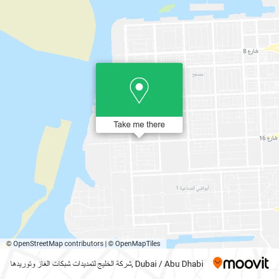 شركة الخليج لتمديدات شبكات الغاز وتوريدها map